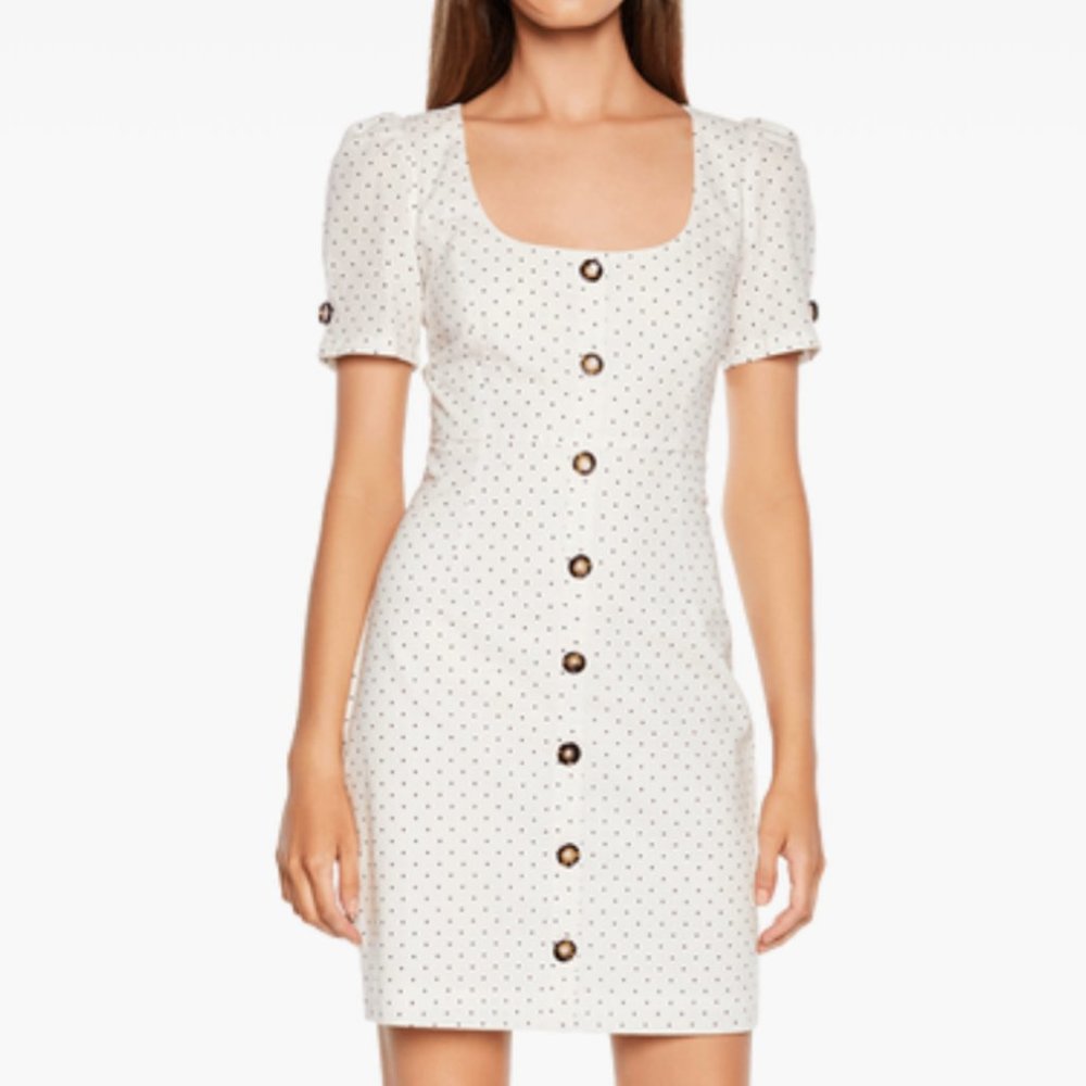 NWT Bardot Spot Button Dress in OXF Spot Linen 4